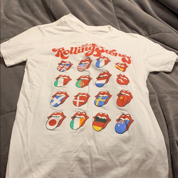 Urban Outfitters Tops - Rolling Stones women’s white band tee shirt